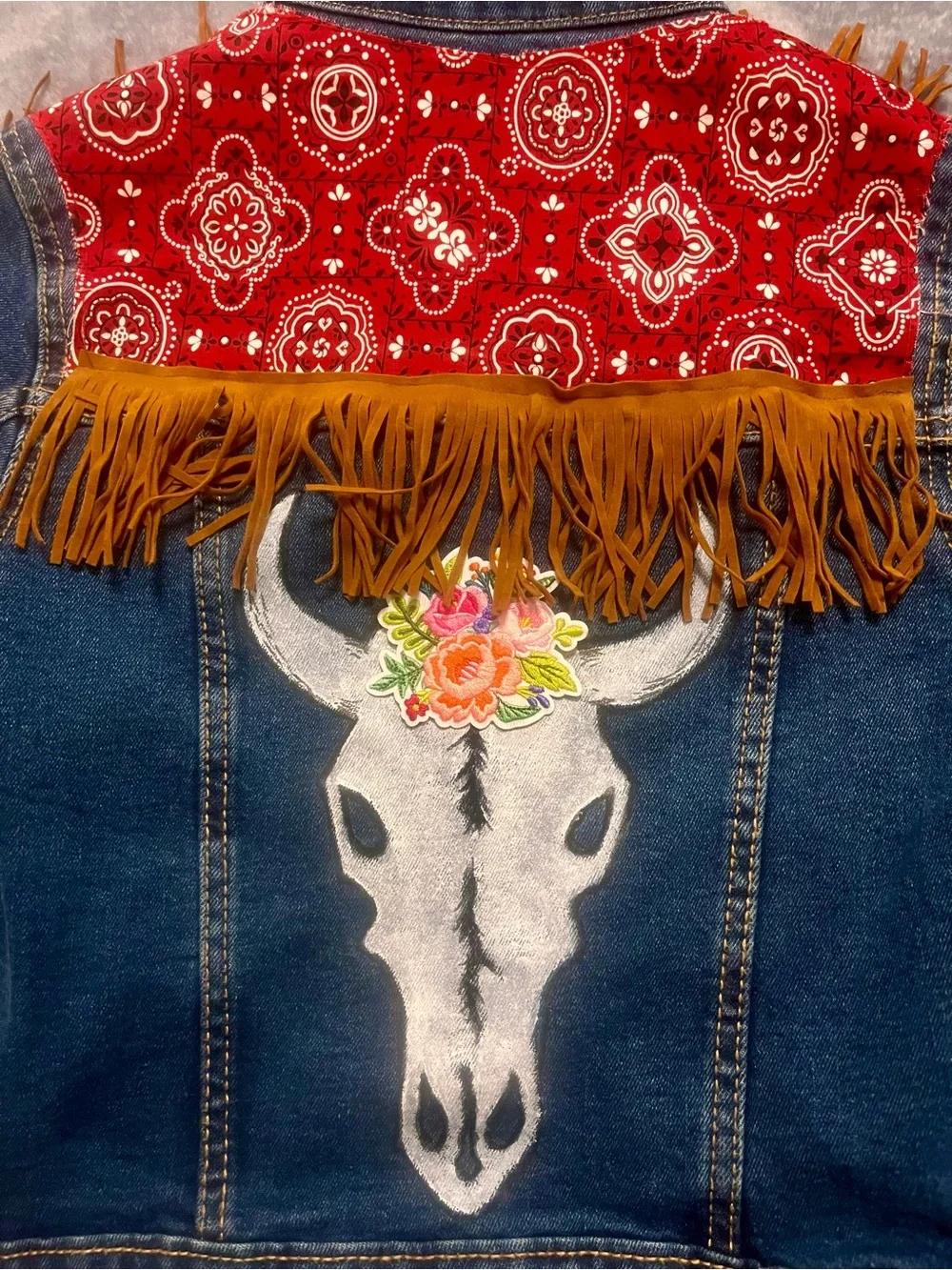 Kids western theme down jacket